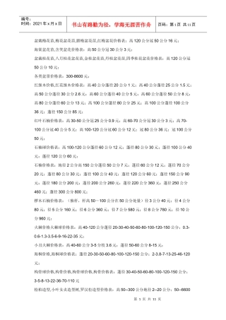 盆栽风景树价格表