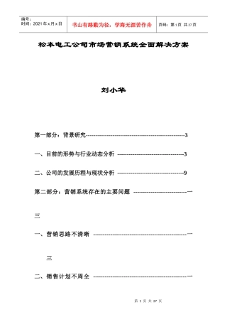 松本电工市场营销系统全面解决方案