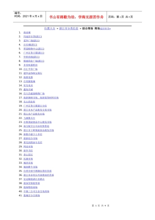 湛江市综合商场、店铺