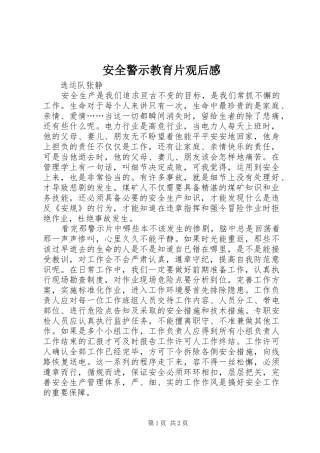 安全警示教育片观后感 (12)