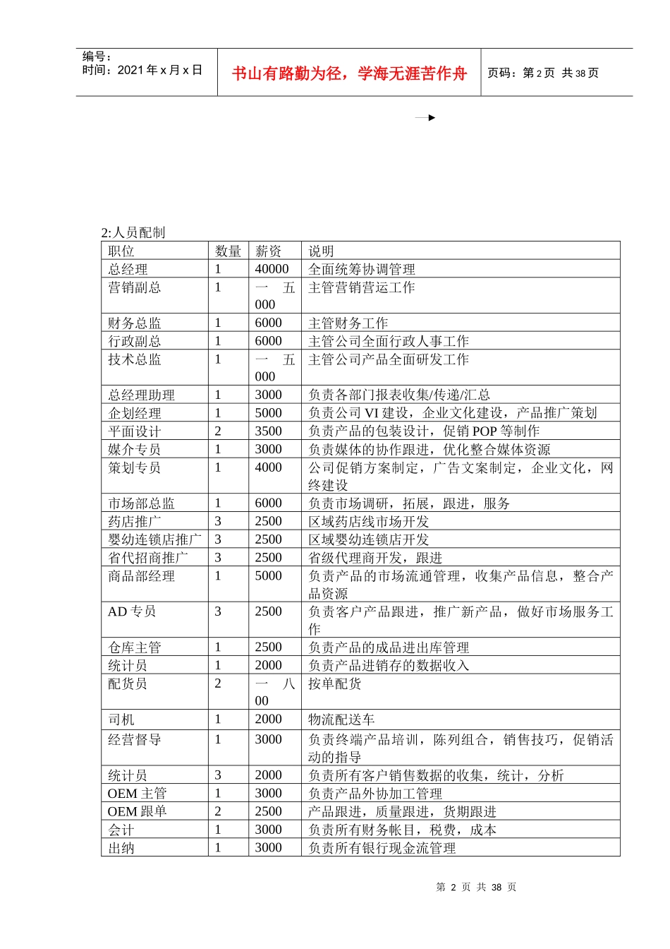母婴用品有限公司营销计划书_第2页
