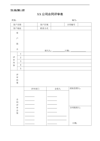 销售管理部表格