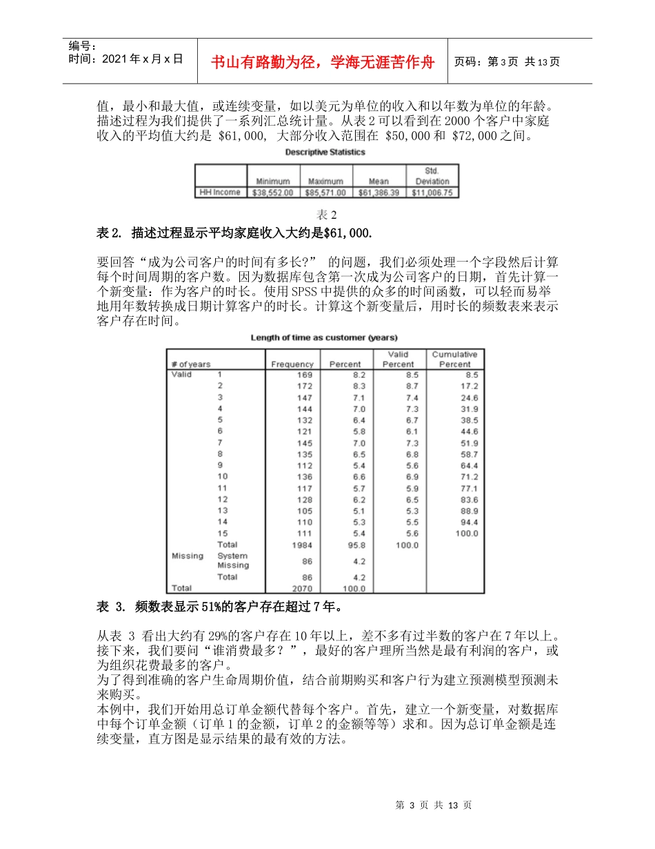 谁是最好的客户使用SPSS从营销数据中获得(doc15)_第3页