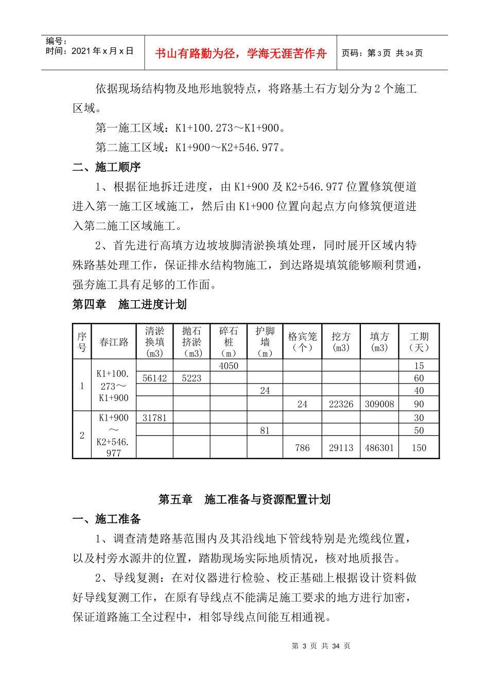 路基土石方施工方案(春江路)_第3页