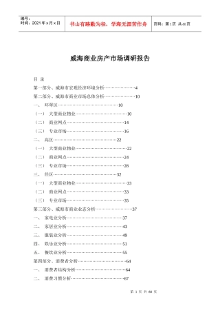 某地商业地产市场调研报告