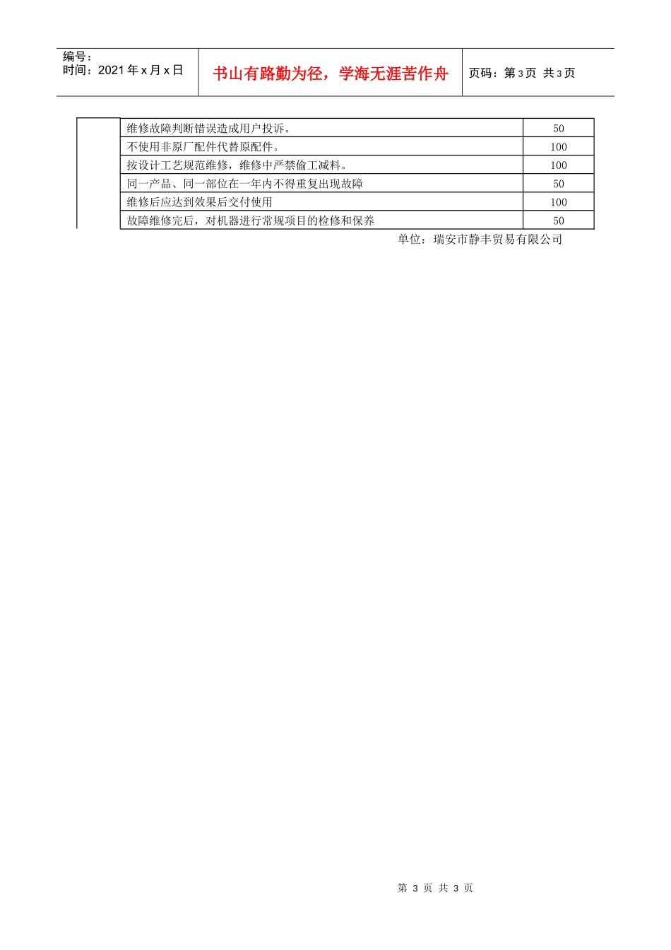 美的家用空调售后服务工作基本规范考核要求_第3页