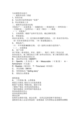 现代专业销售拜访技巧培训