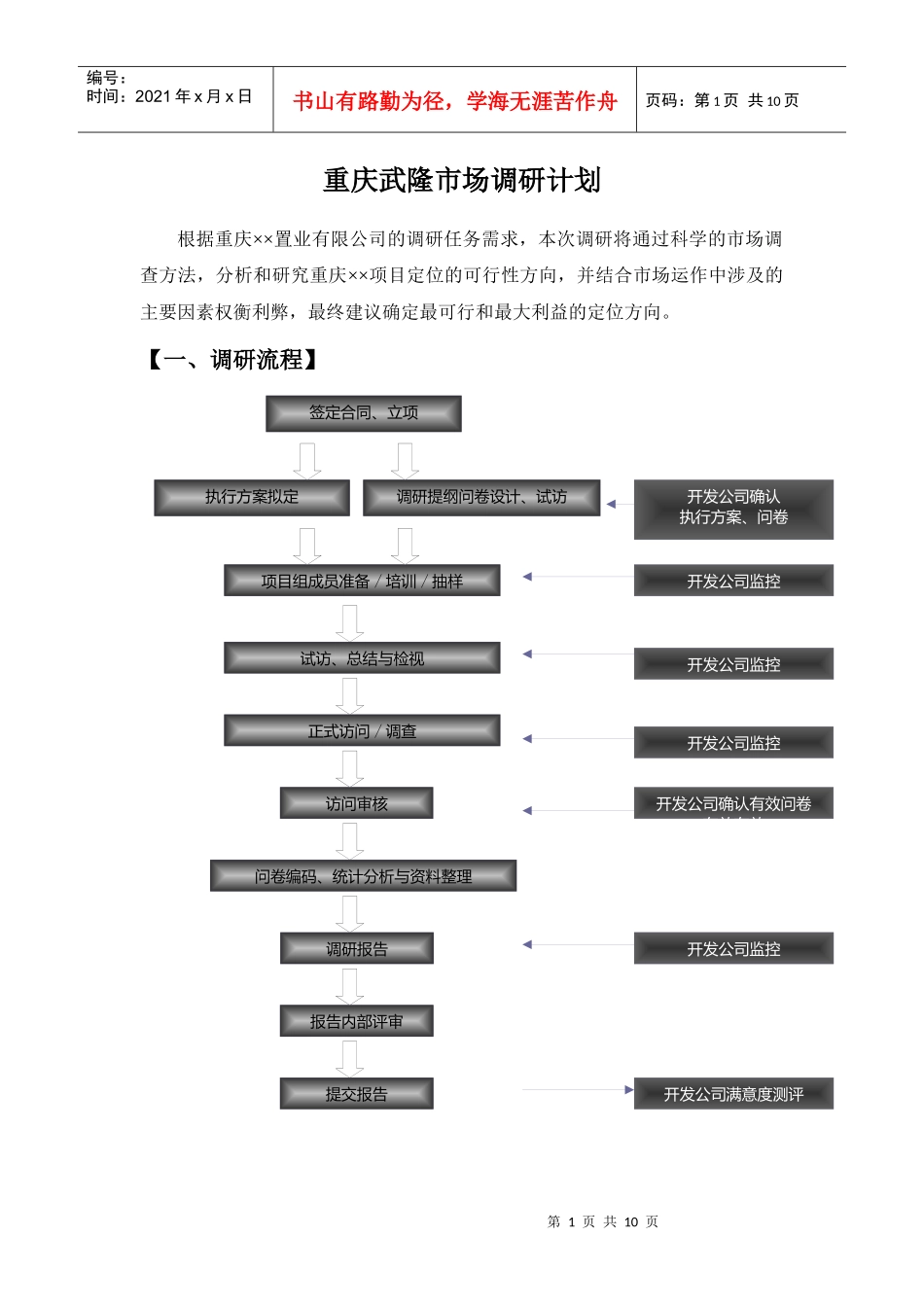 某地产营销策划公司市场调研计划概述_第1页