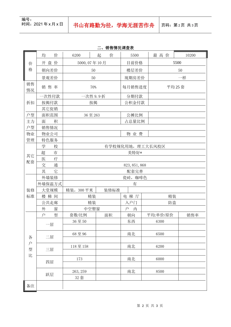 铂宫市场调查表_第2页