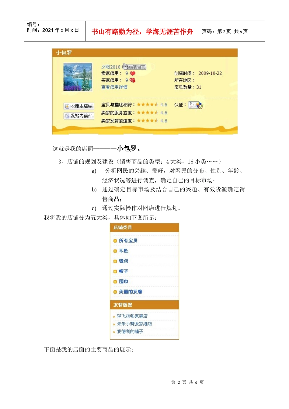 网上店铺建设总结报告_第2页