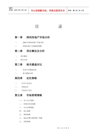 深圳房地产市场分析及外销项目营销策划报告