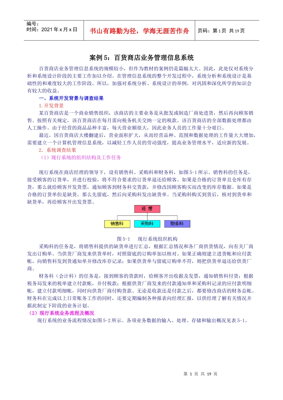 百货商店业务管理信息系统_第1页