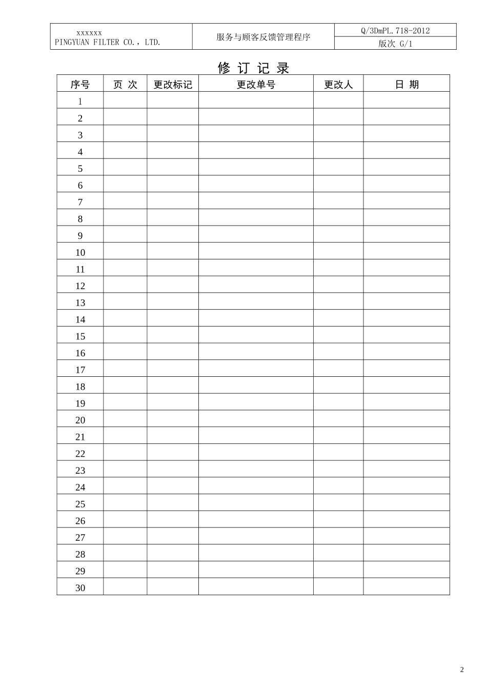 服务与顾客反馈管理程序G0_第2页