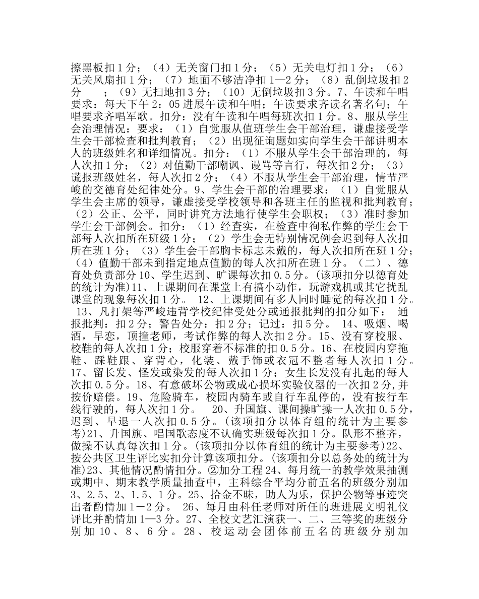 政教处范文文明班级评比方案 _第2页