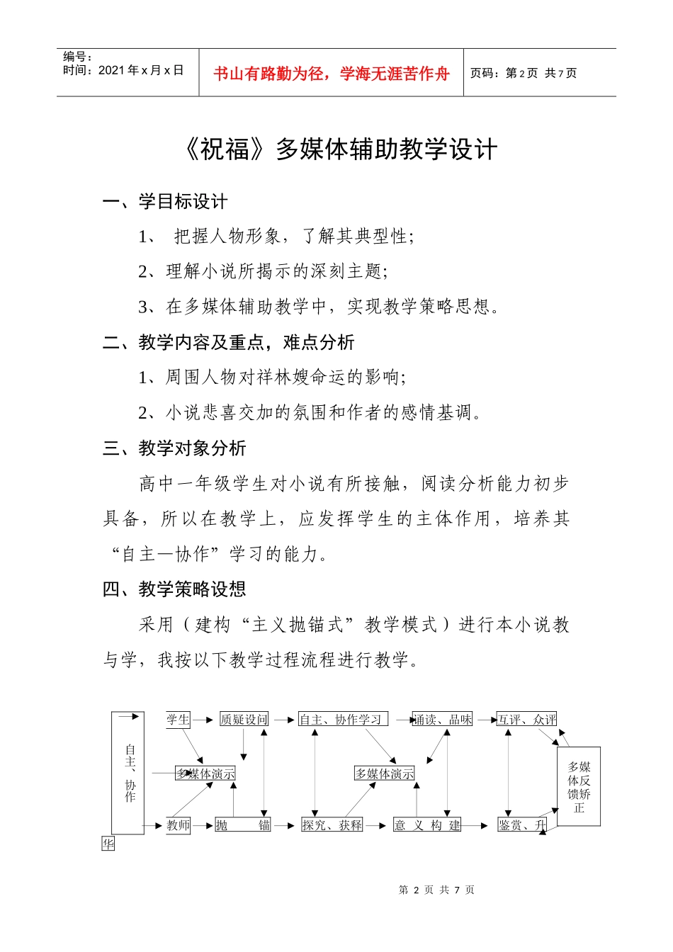 祝福多媒体辅助教学设计_第2页