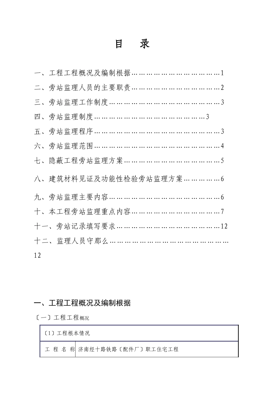 职工住宅楼工程监理旁站方案_第1页