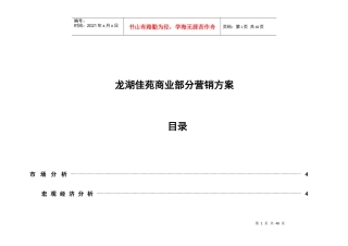 某楼盘商业营销方案分析
