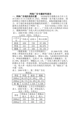 网络广告的专题研究报告