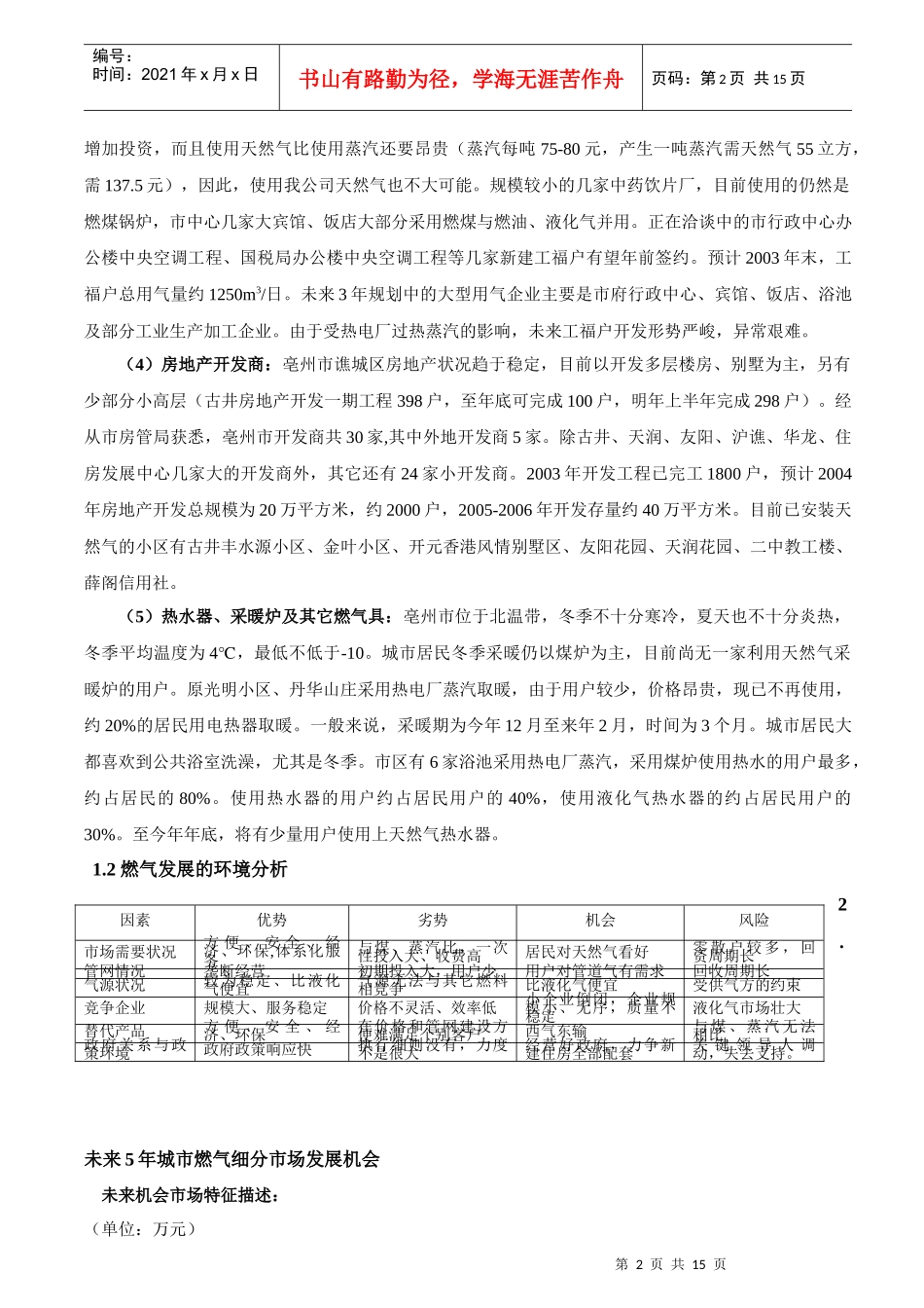 某燃气公司三年营销战略规划_第2页