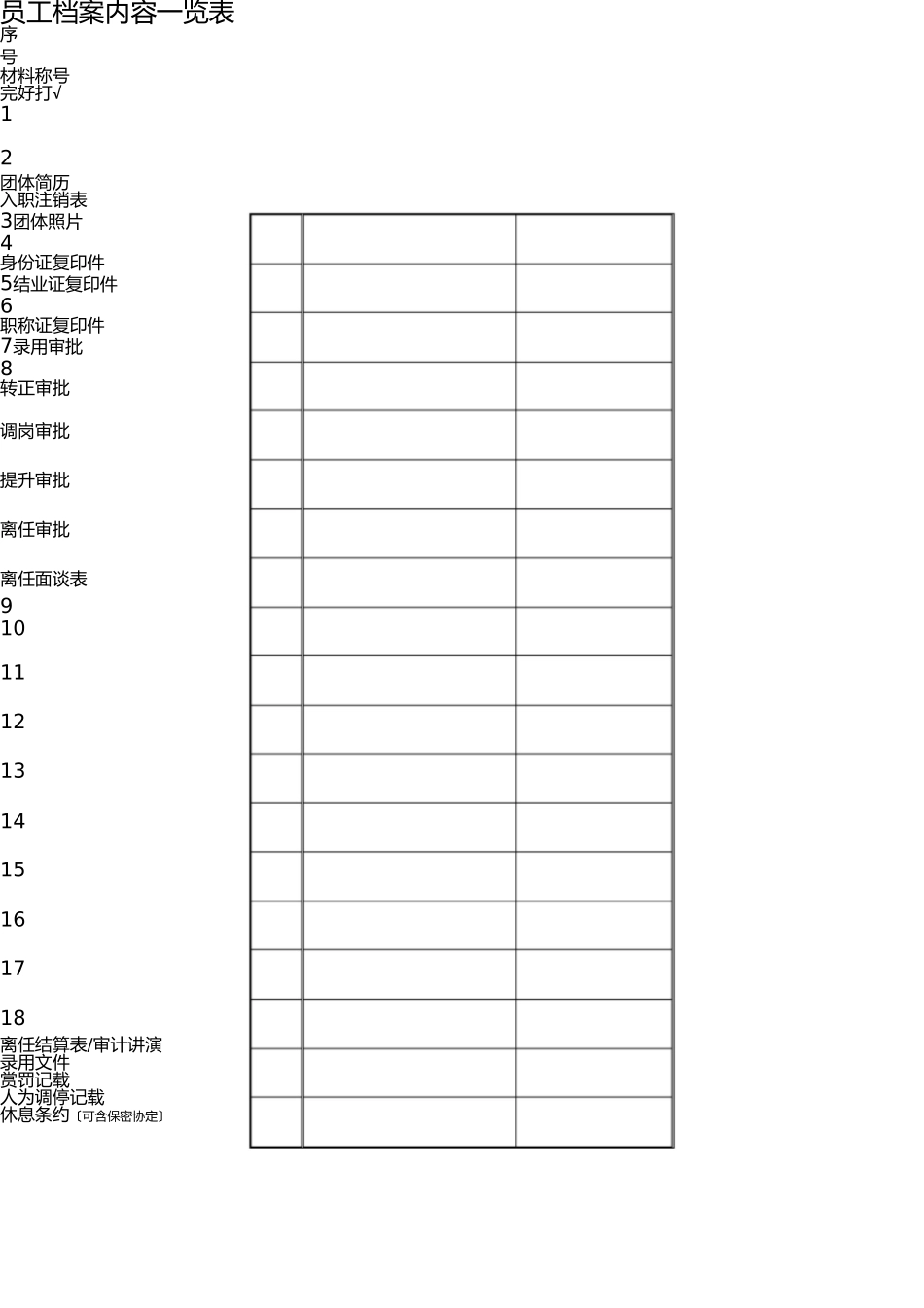员工档案表(优秀模版) _第2页