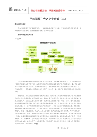网络视频广告之夺宝奇兵（二）