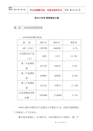 某营销策划方案