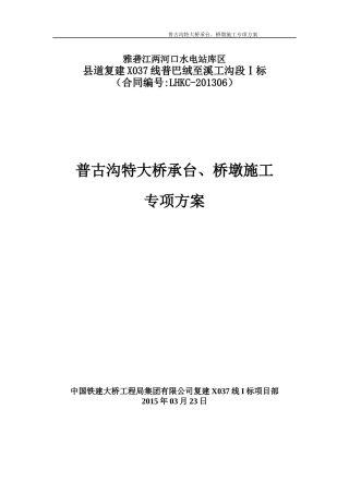 普古沟特大桥承台、桥墩施工专项方案