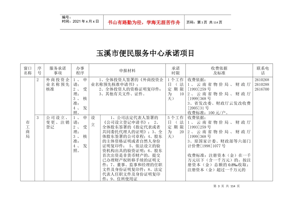 玉溪市便民服务中心服务承诺内容doc-玉溪市便民服务中心_第3页