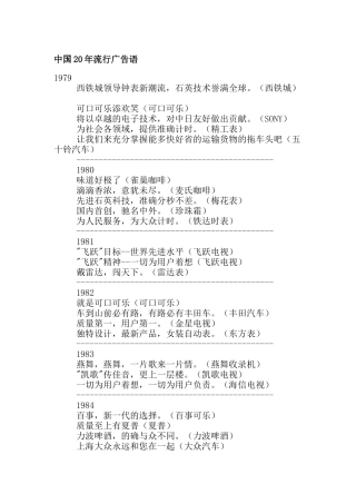 我国年流行广告语