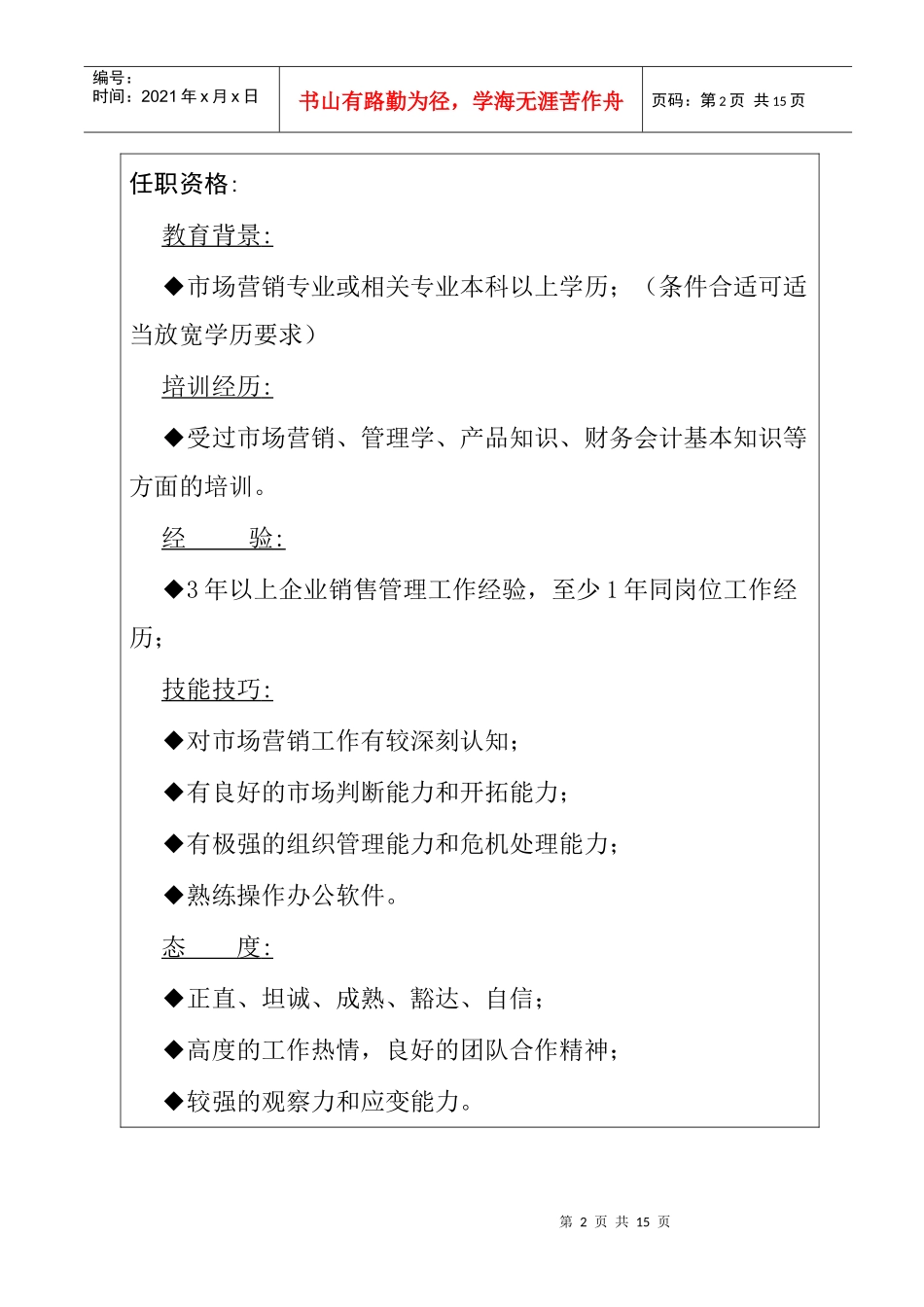 门店职位说明书_第2页