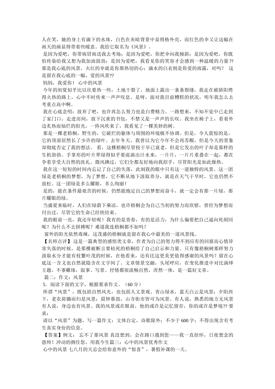 有我的风景初中作文 _第3页