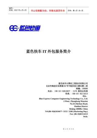 某有限公司IT外包服务简介