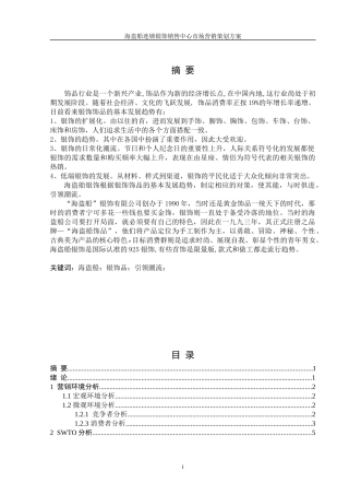 海盗船银饰品营销策划书 (2)