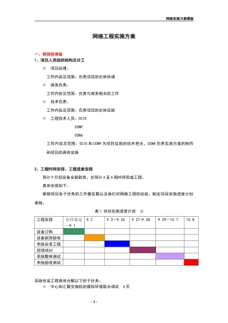 网络工程实施方案(模板)1