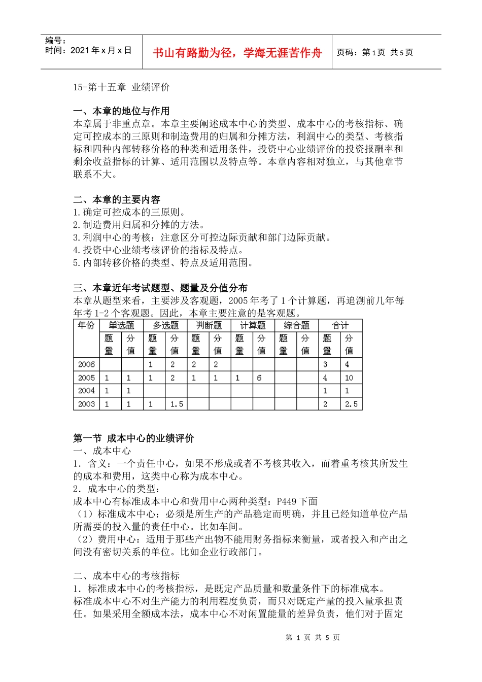 相关附件-15-第十五章业绩评价_第1页