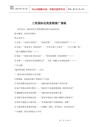 某国际花苑营销推广策略地产行业