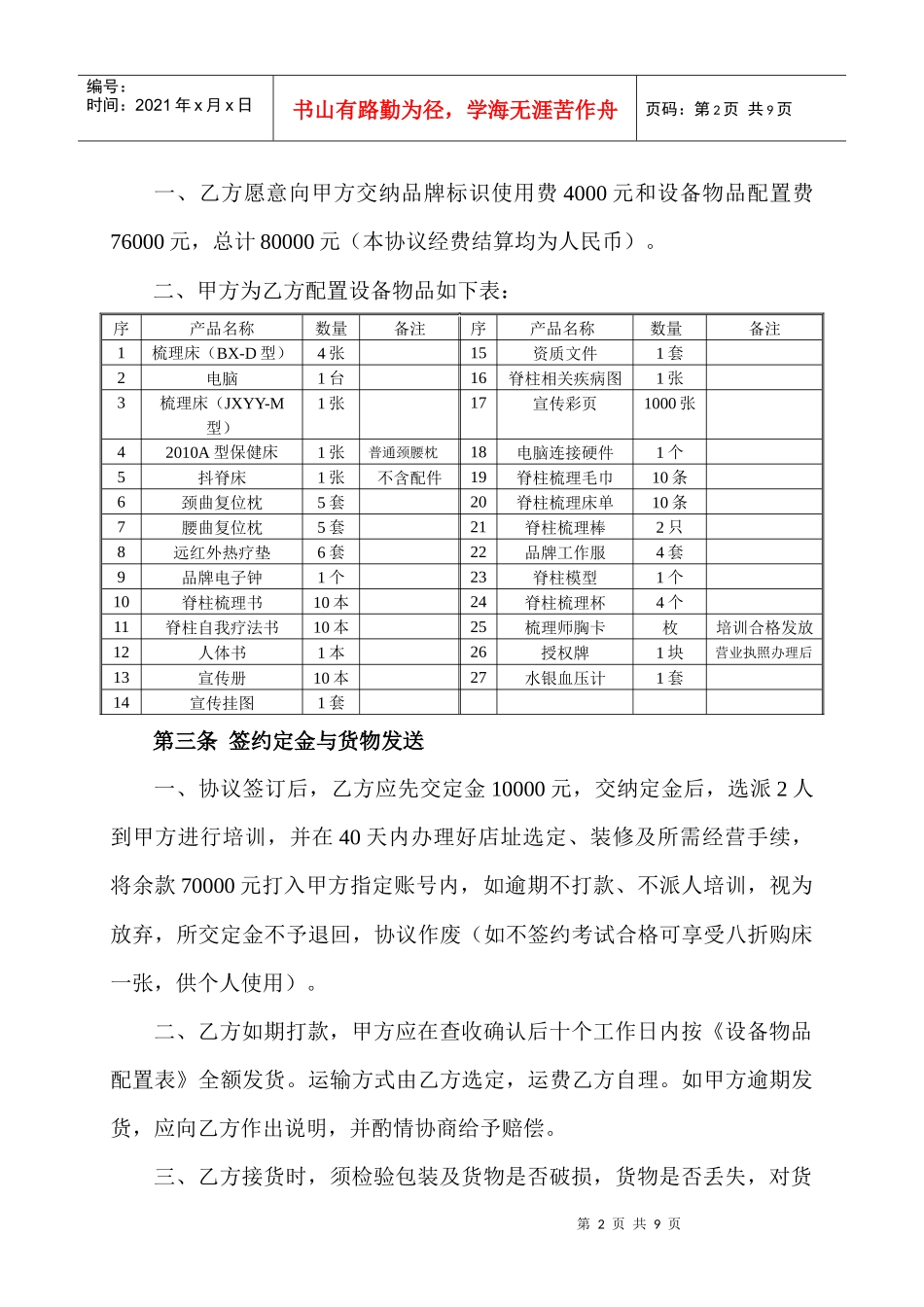 某加盟推广店协议书_第2页