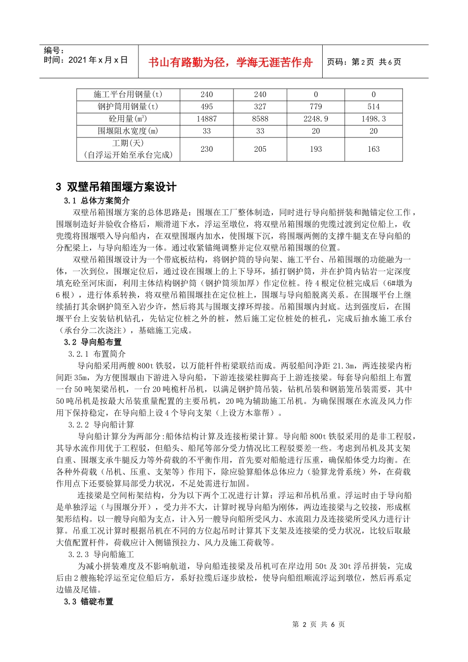长江大桥水中墩施工方案_第2页