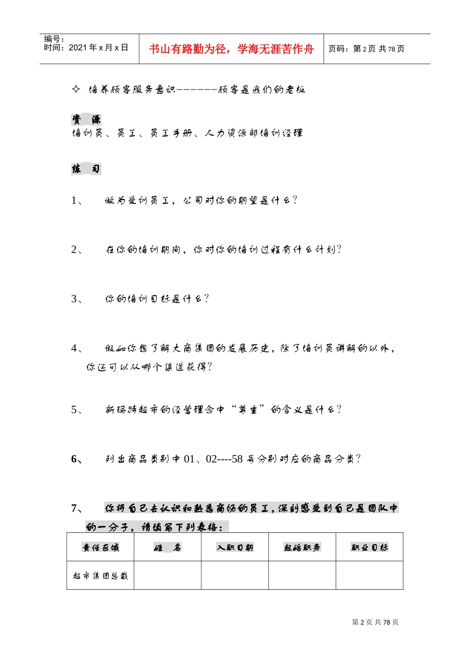 某某超市见习人员管理培训课件_第2页