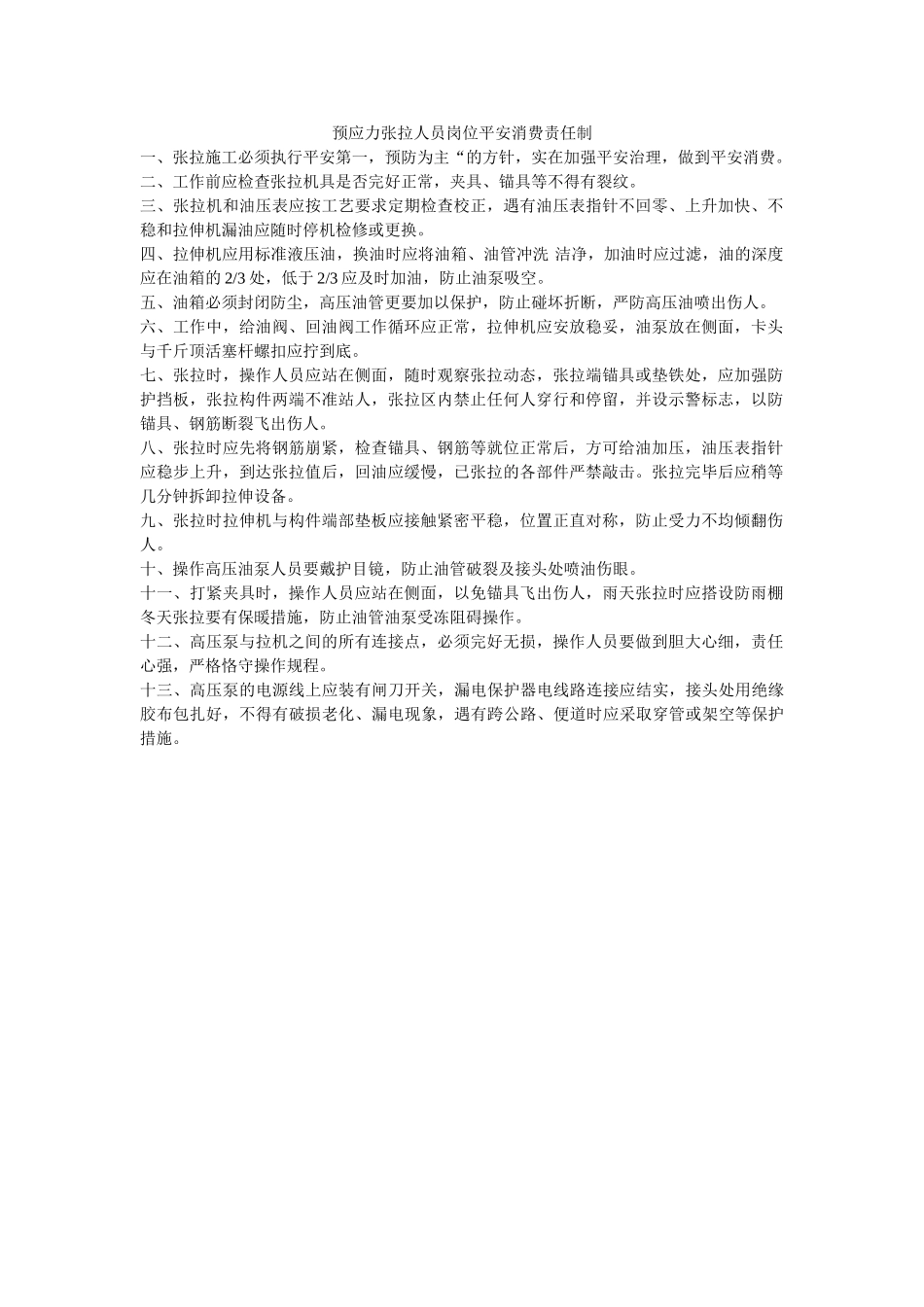 预应力ۥ张拉人员岗位安全生产责任制精选 _第1页