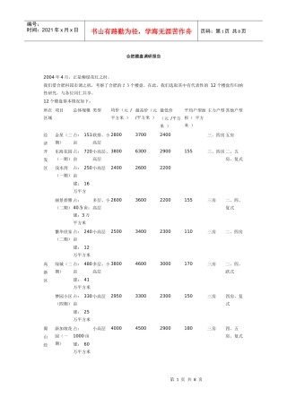 某地楼盘市场调研报告