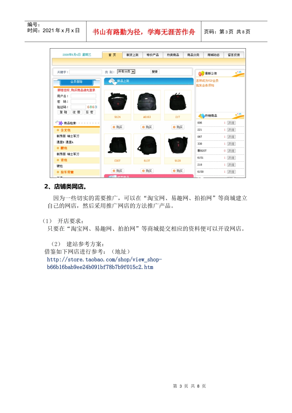 淘宝网店的销售方案样例_第3页