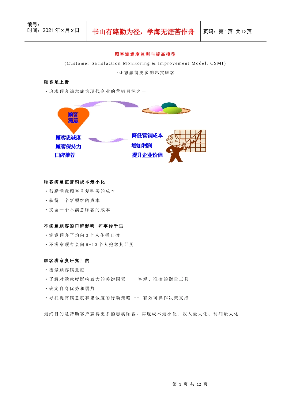 顾客满意度监测与提高模型_第1页
