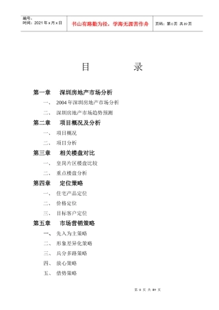 深圳经典外销项目营销策划报告