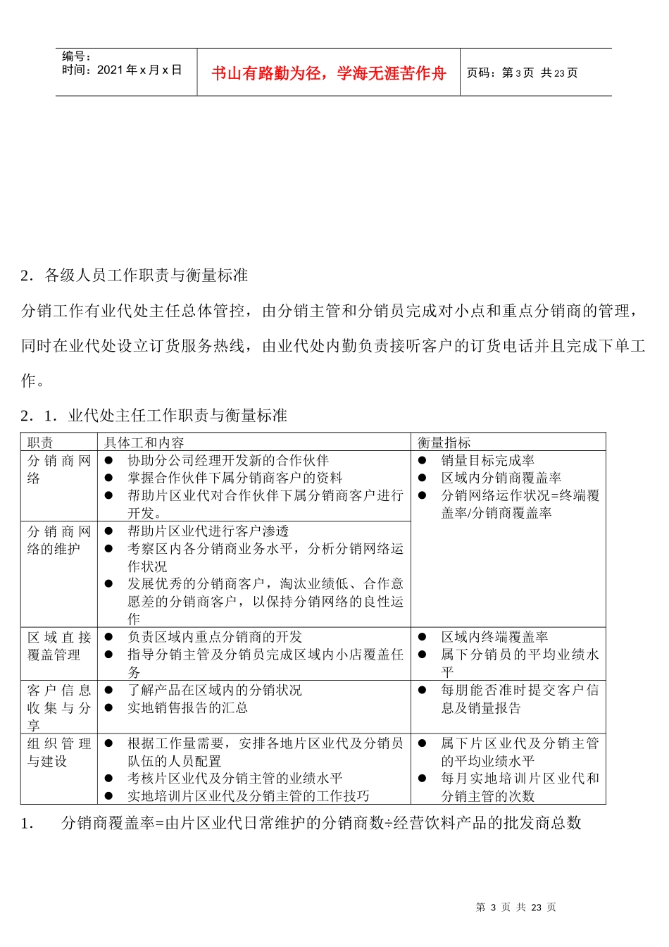某饮料深度覆盖分销团队操作手册_第3页