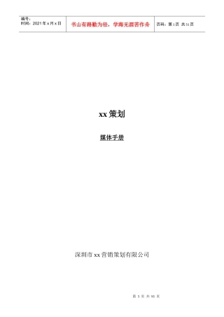 深圳市某营销策划公司广告媒体策略
