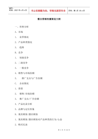 整合营销传播策划