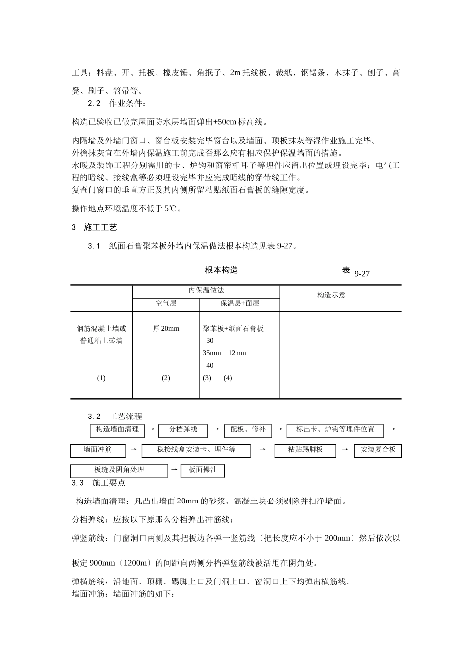 纸面石膏聚苯复合板外墙内保温墙面施工工艺_第2页