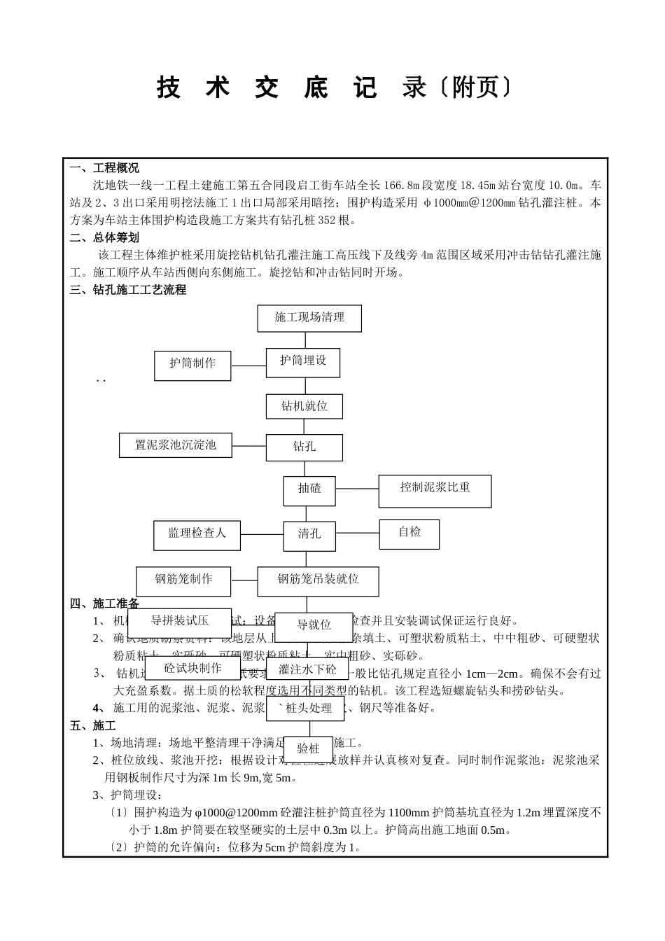 钻孔灌注桩技术交底记录_第2页