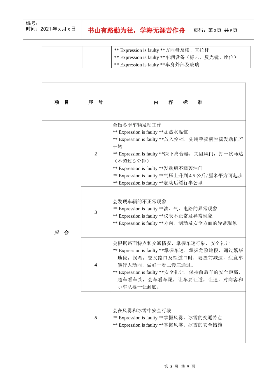 驾驶员、乘务员服务标准及操作标准_第3页